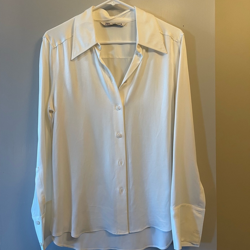 Zara Sheer Button Down